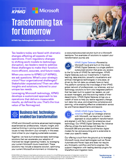KPMG Tax Reimagined enabled by Microsoft