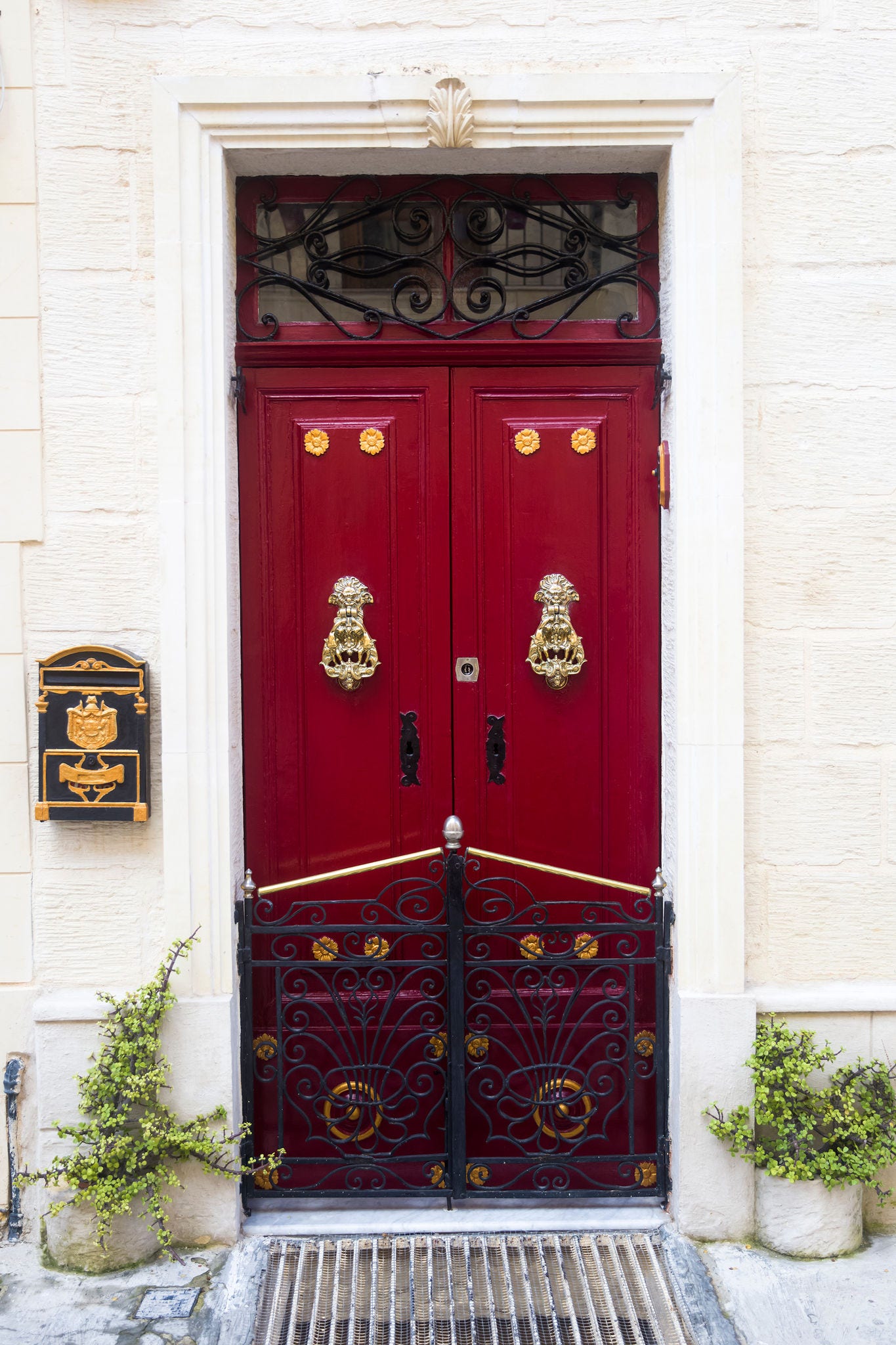 View at traditional front door from building on Malta