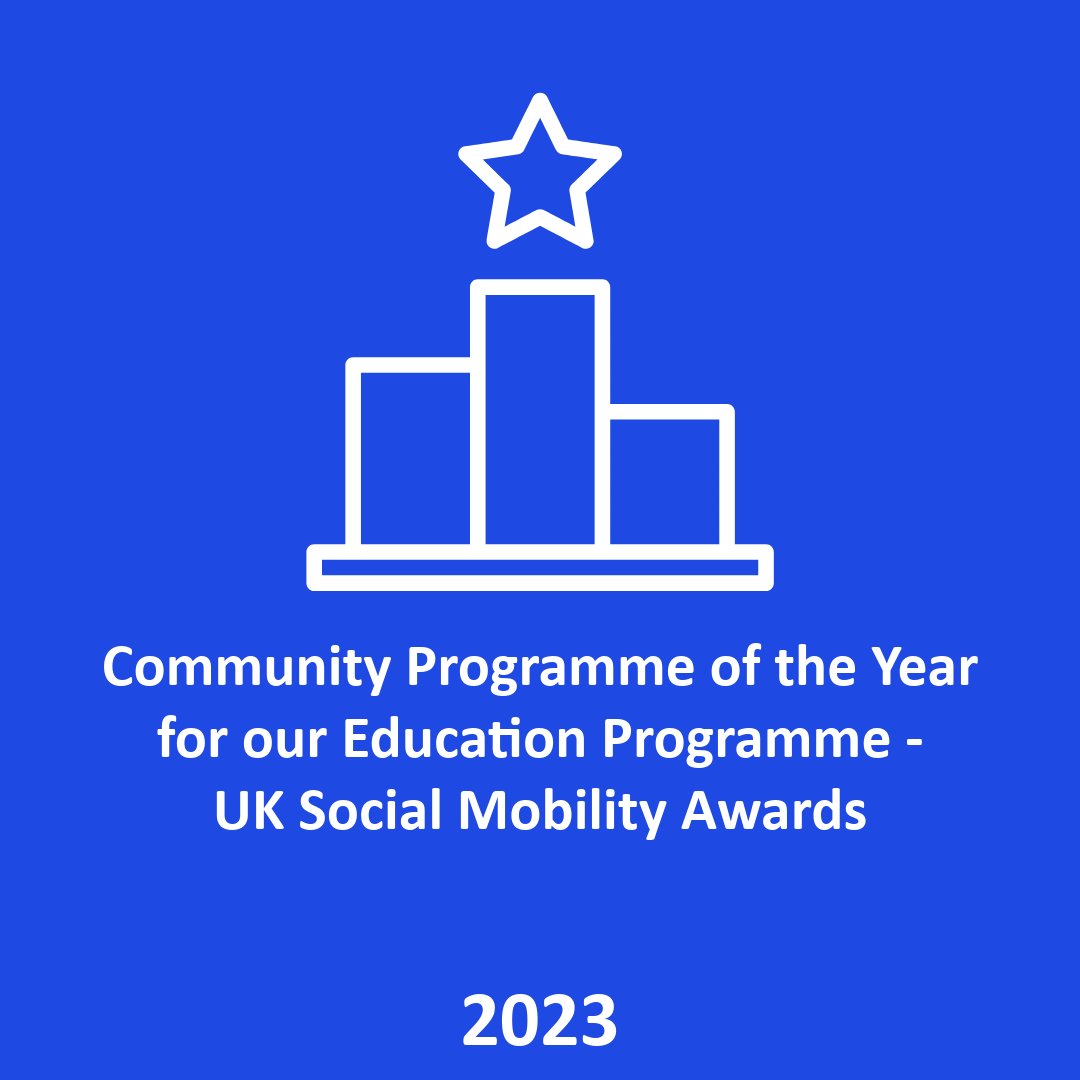 Community Programme of the Year for our Education Programme - UK Social Mobility Awards 2023
