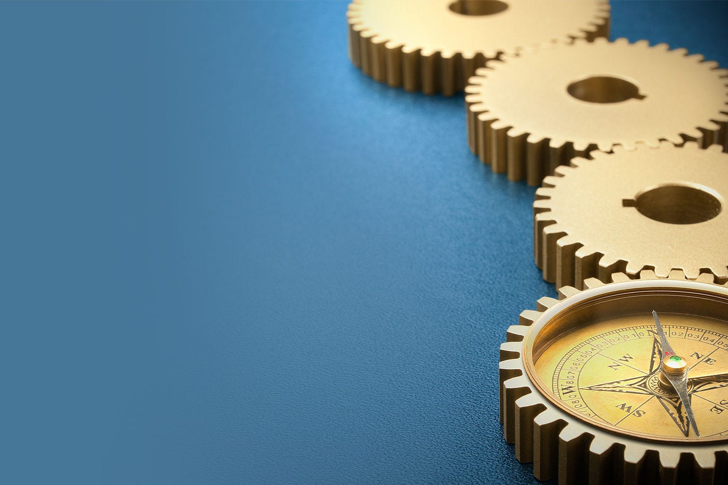 Zahnräder und Kompass