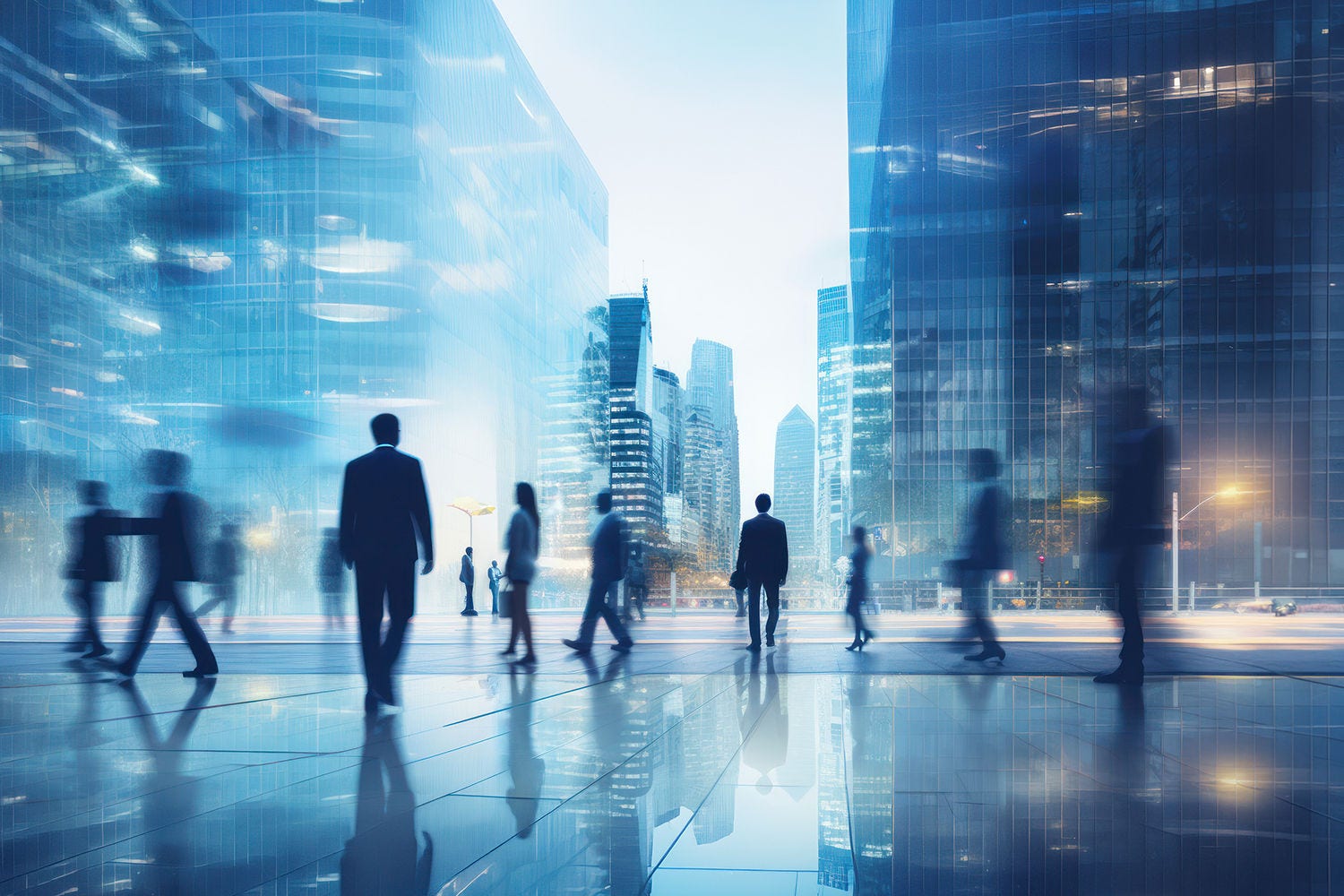 Digital modern business people