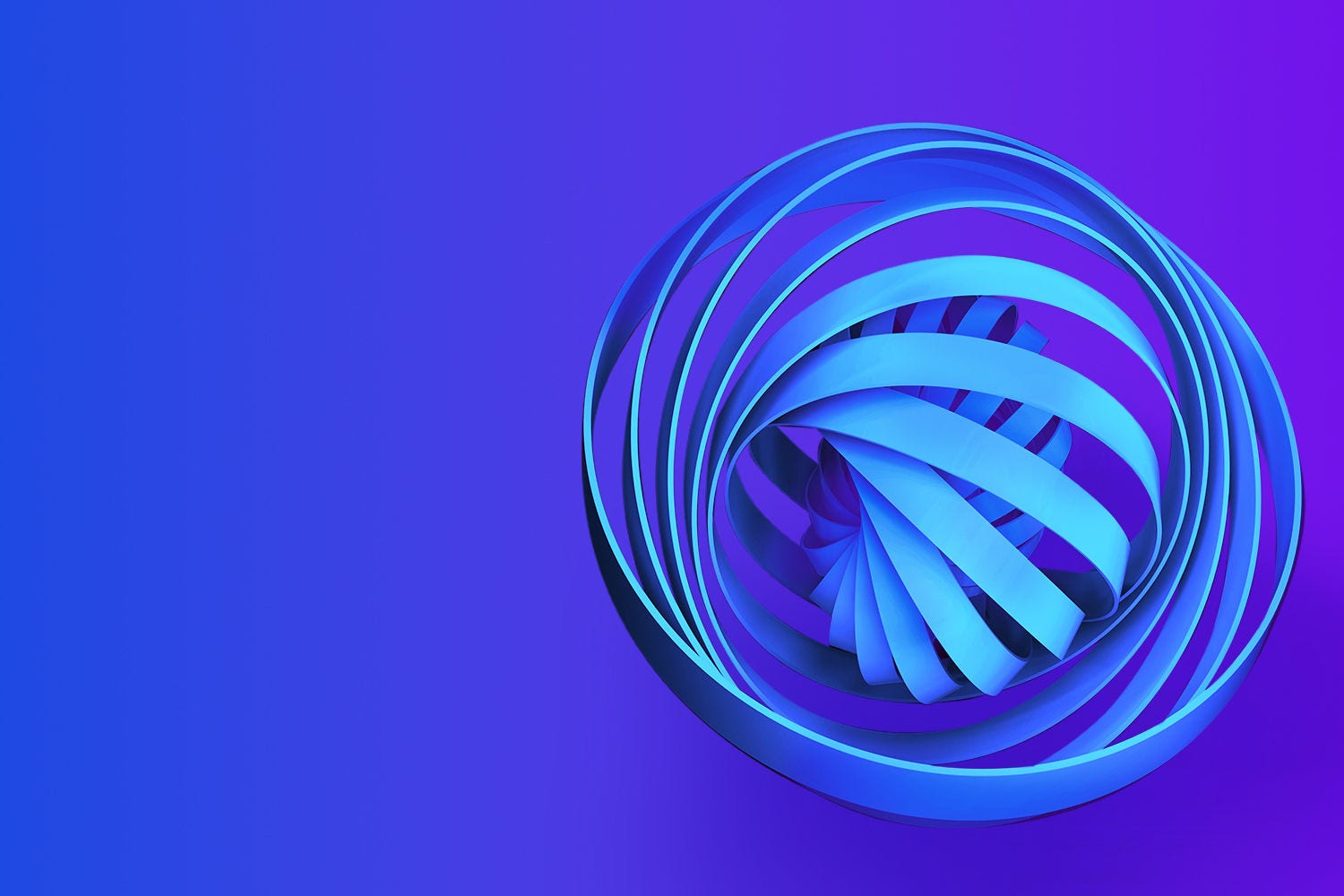blue spherical spiral abstract