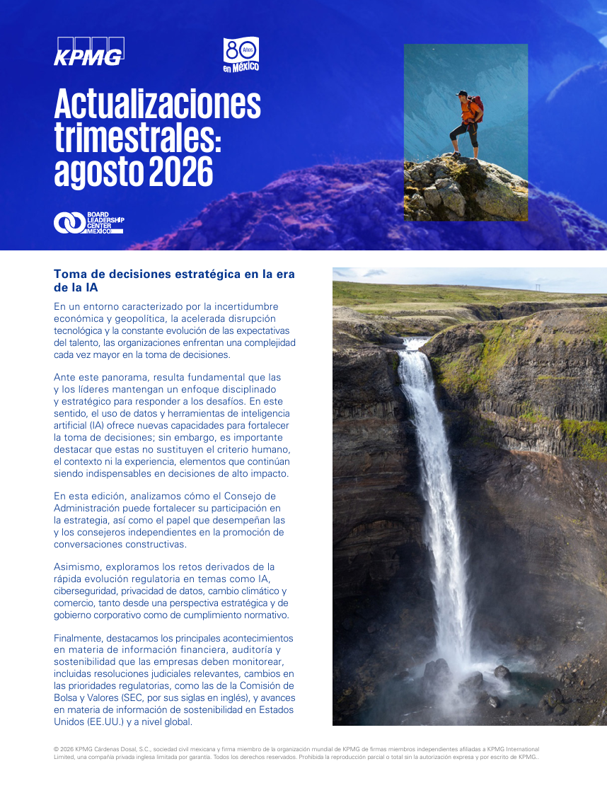 Actualizaciones trimestrales: agosto 2026 