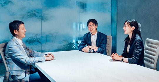 森・濱田松本法律事務所　澤口氏、KPMG　坂本、木村