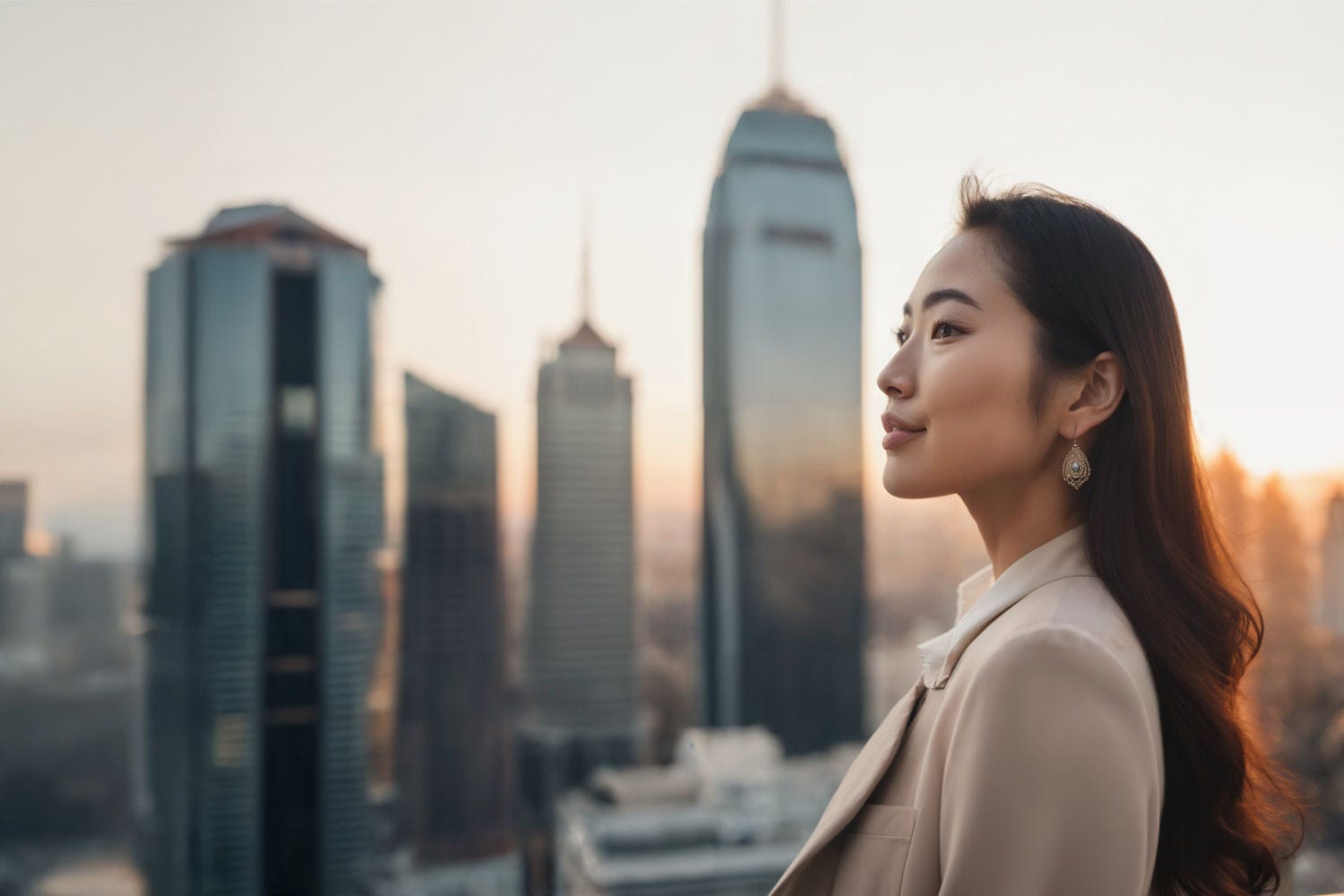Woman looking sideways