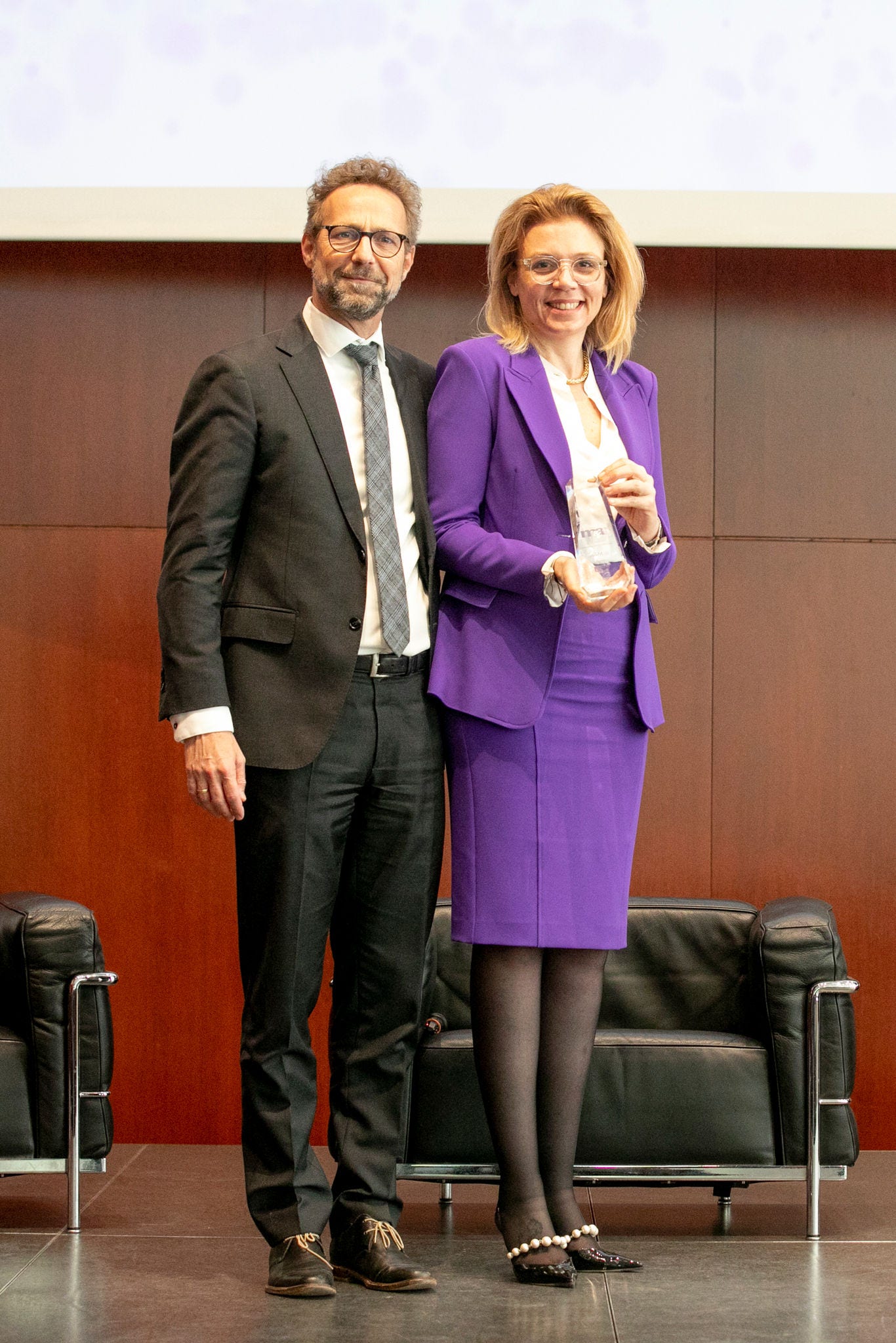 Da sinistra: Jeroen Seligmann e Francesca Preti - Premio Estero su Italia