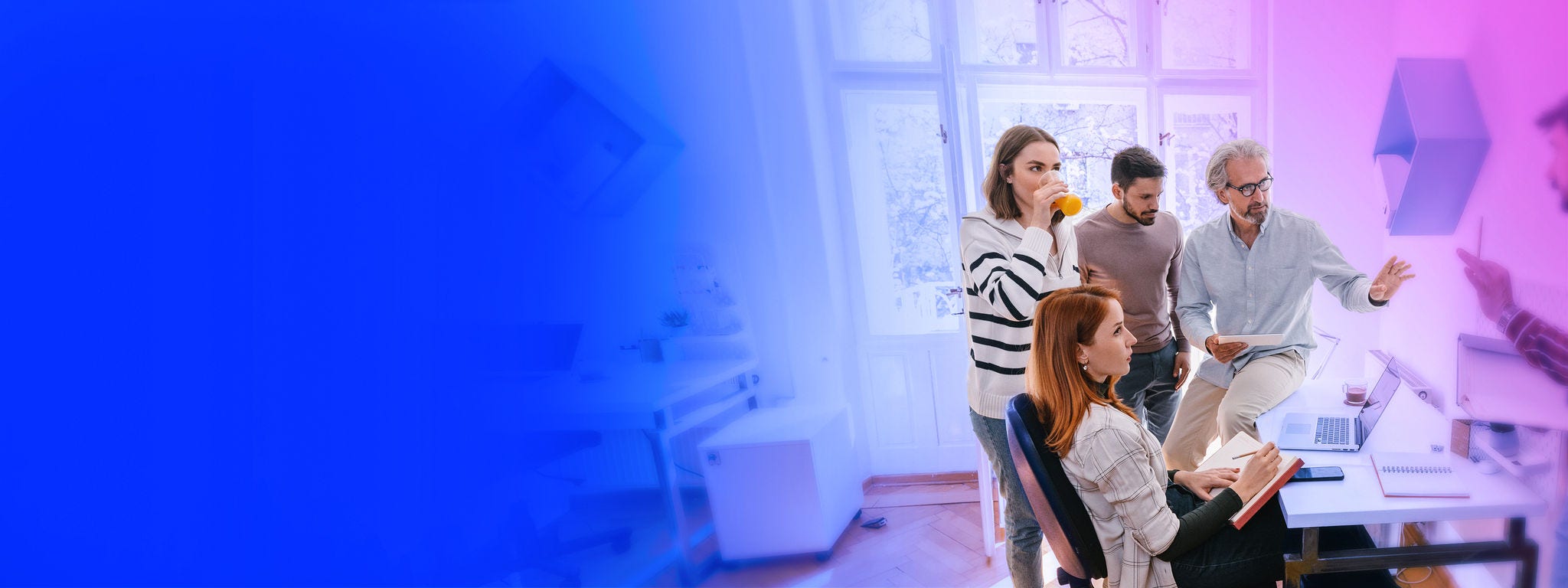 An employee explaining his ideas in the meeting