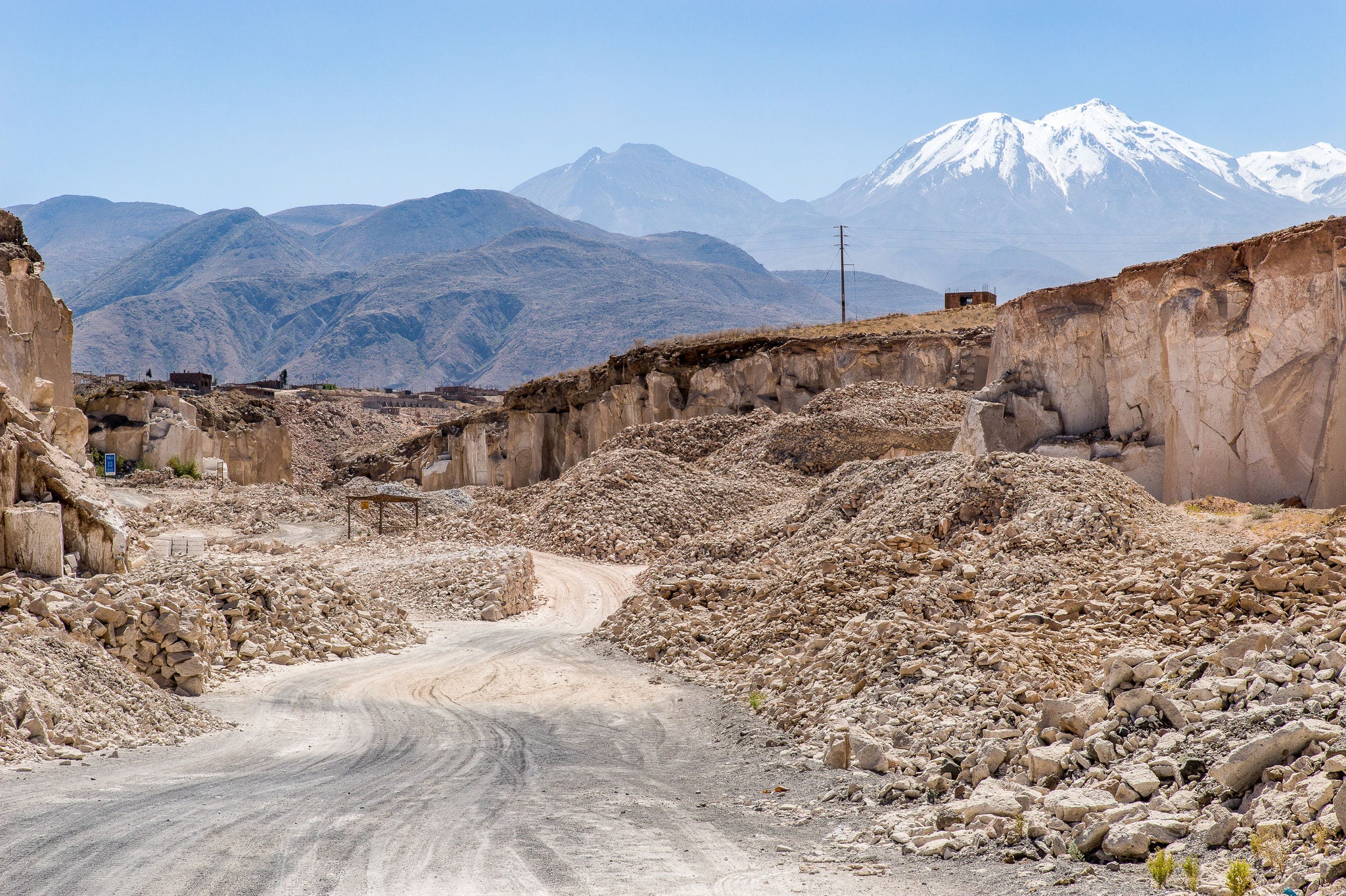 A stone quarry in the mountains of Peru