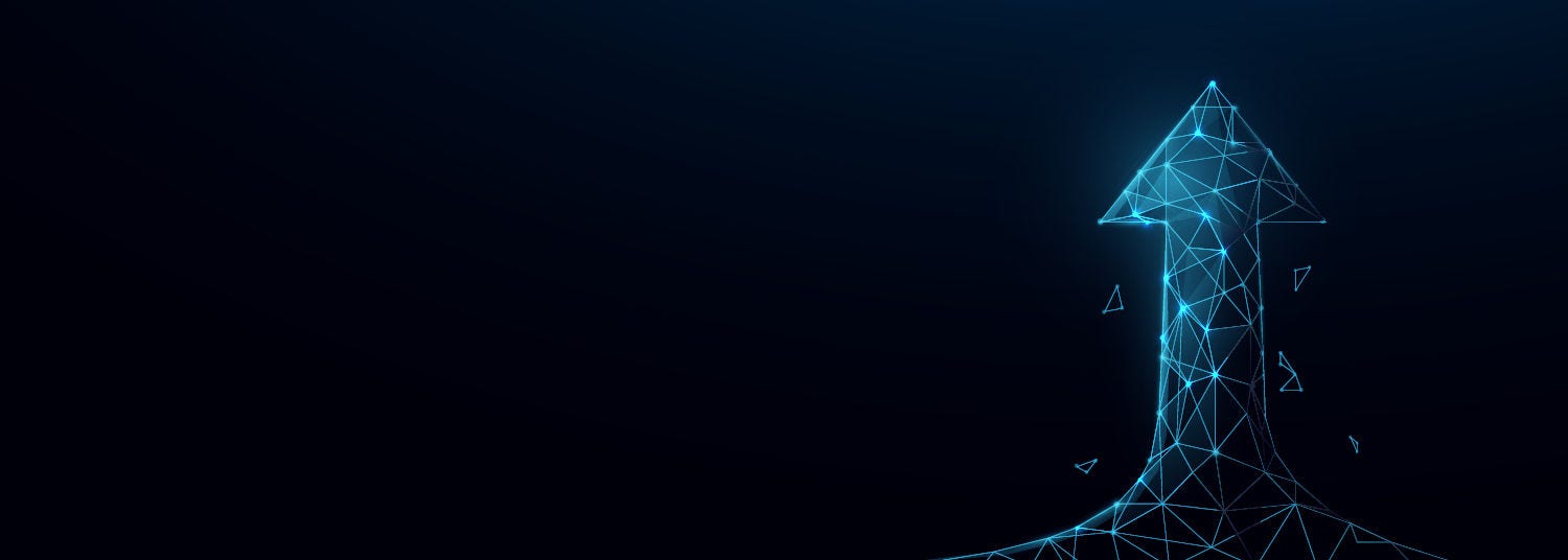 Digital arrow pointing up