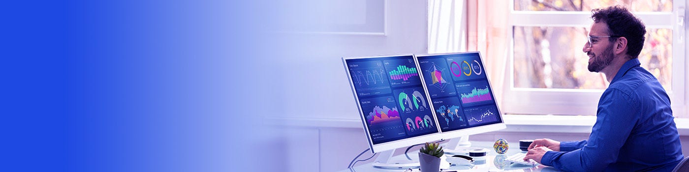 man looking at computer