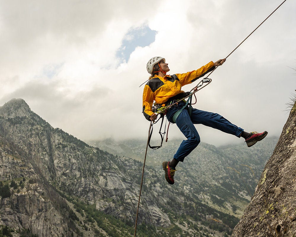 Person rope climbing