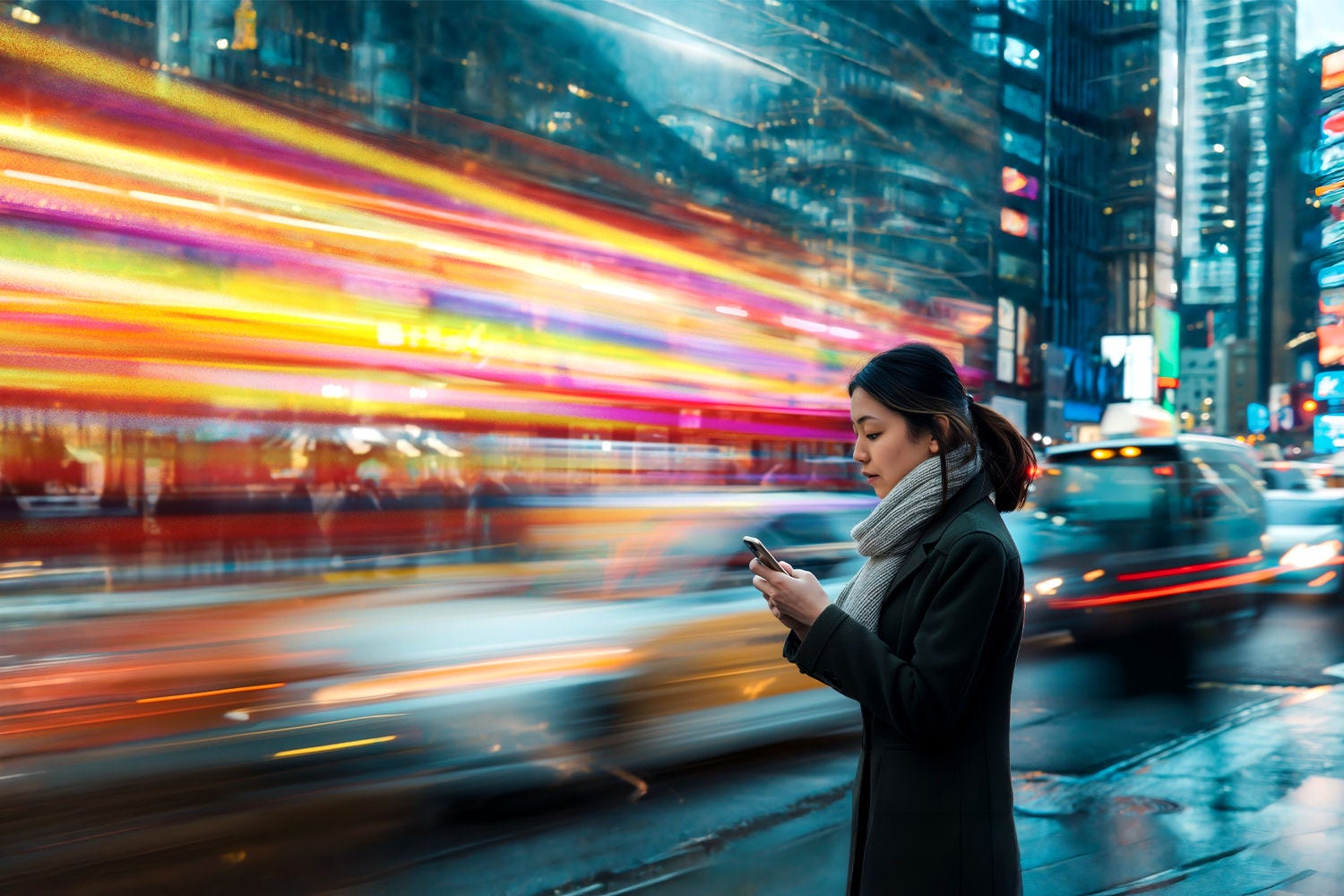 Woman using smartphone