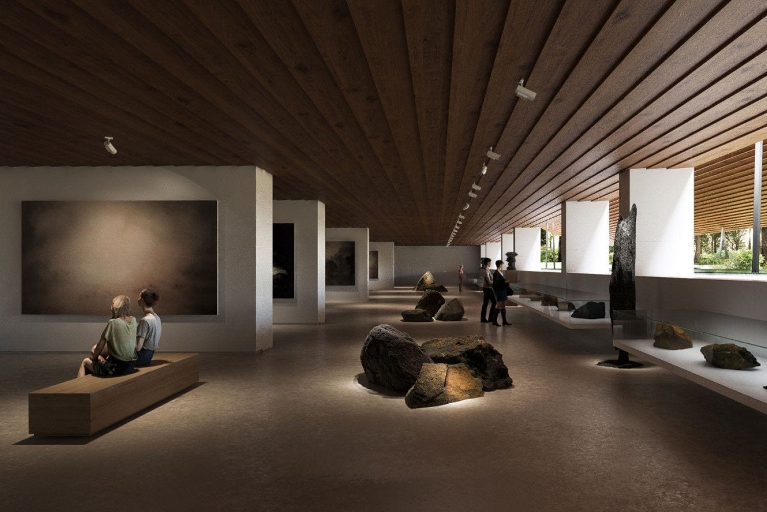 Imagem 3D do interior do novo espaço da Gulbenkian