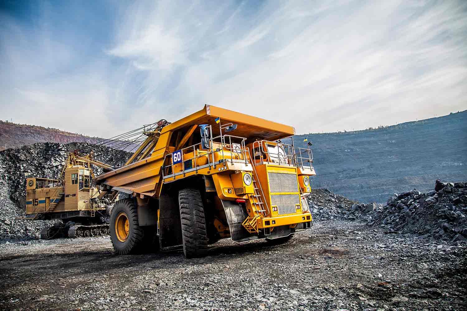 Mining site with truck