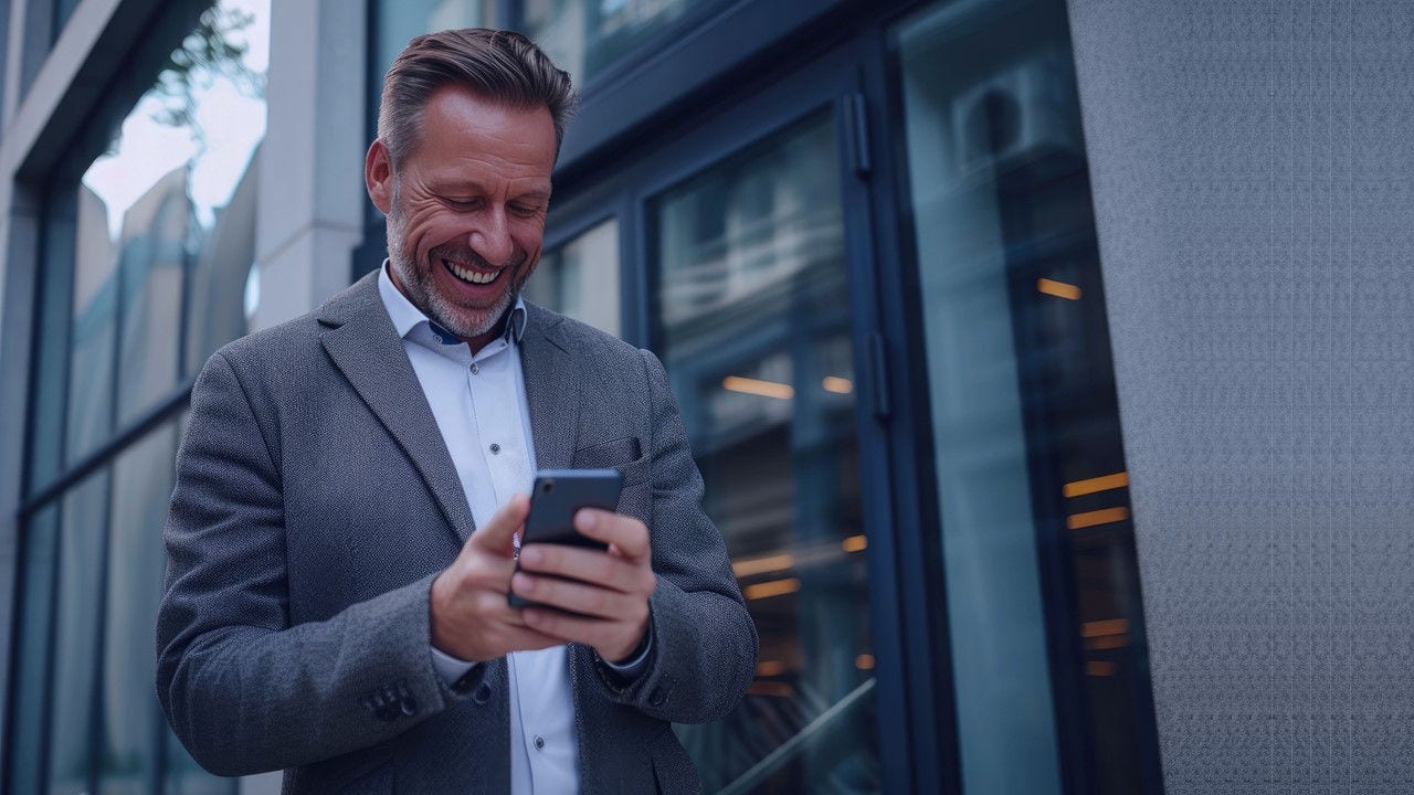 Person using electronic device.