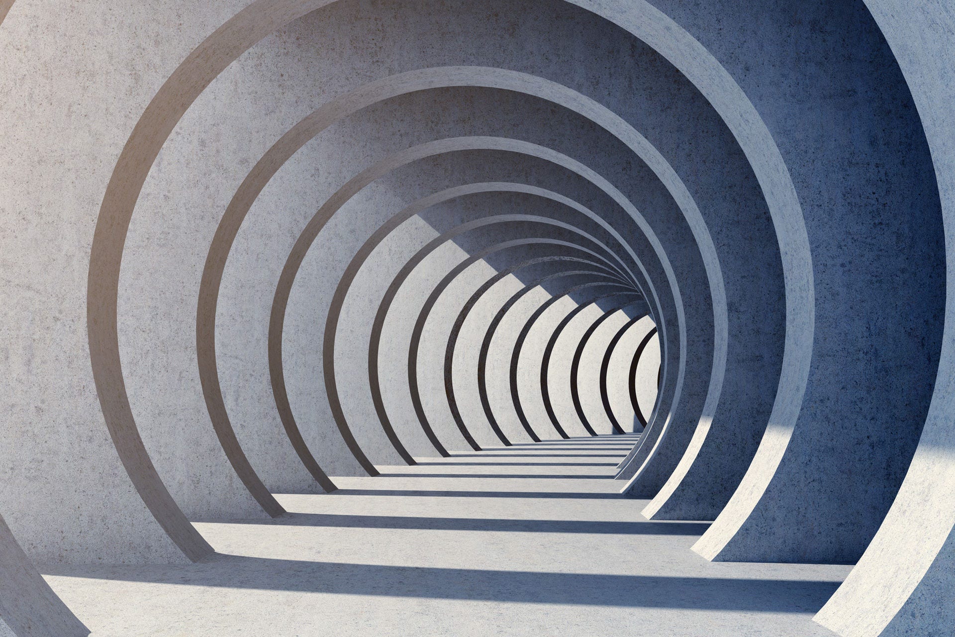 Modern concrete tunnel