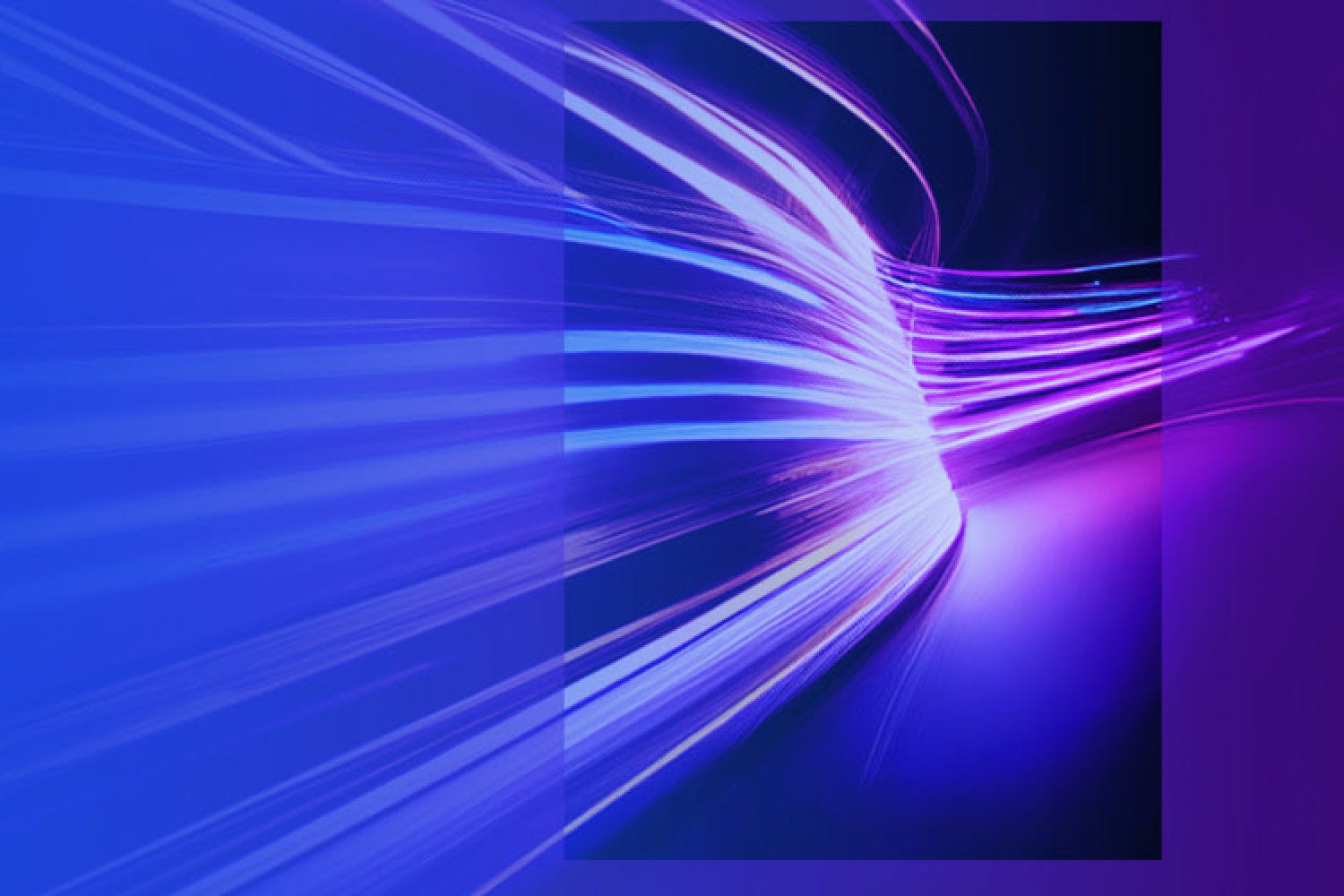 Abstract visual with blue and purple energy flows