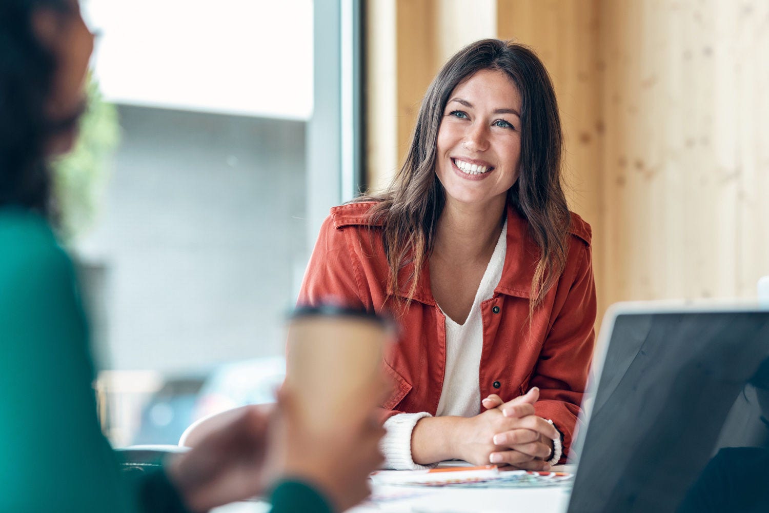 woman smiling in ofice