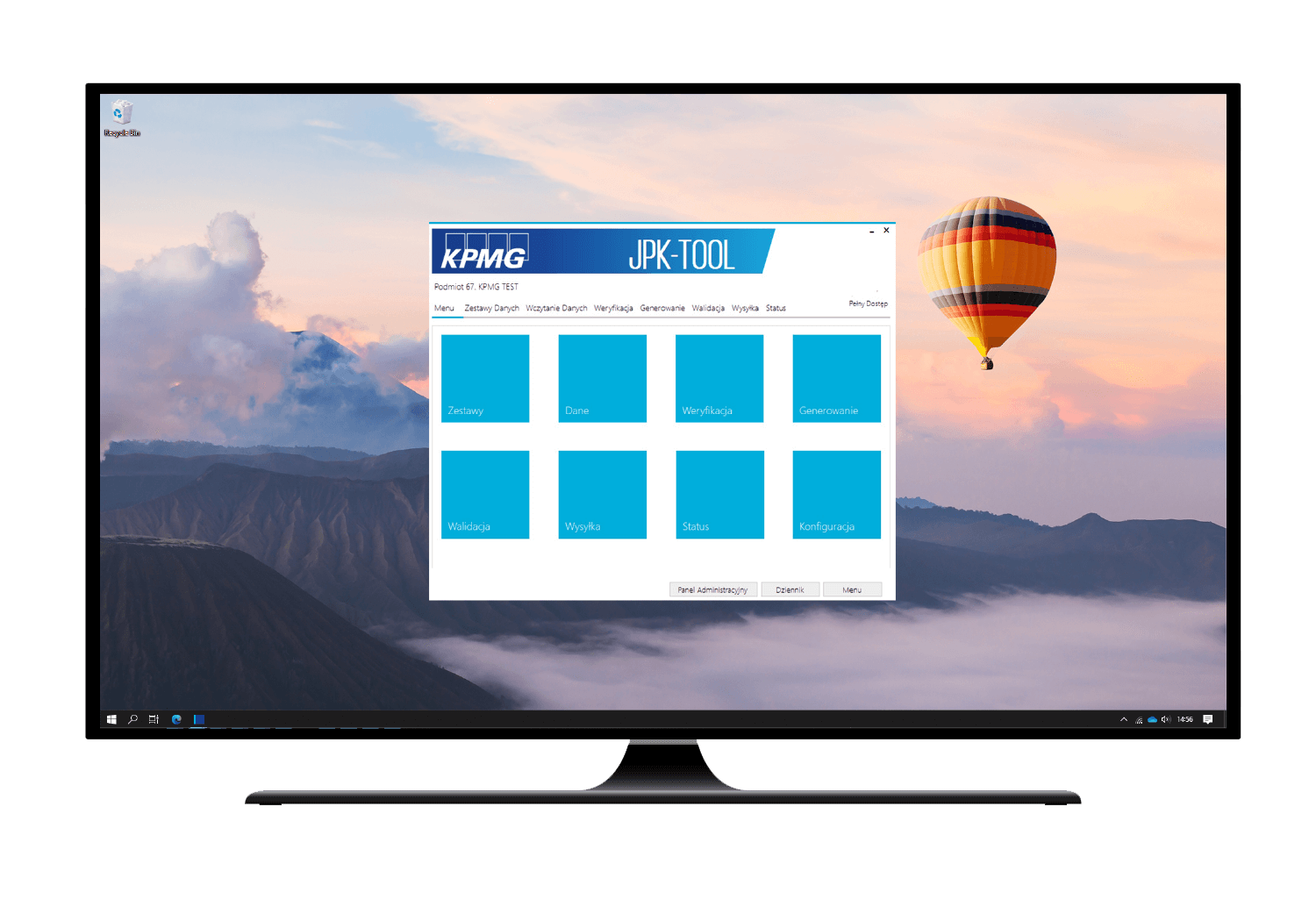 Ekran przedstawiajacy aplikacje KPMG JPK Tool 