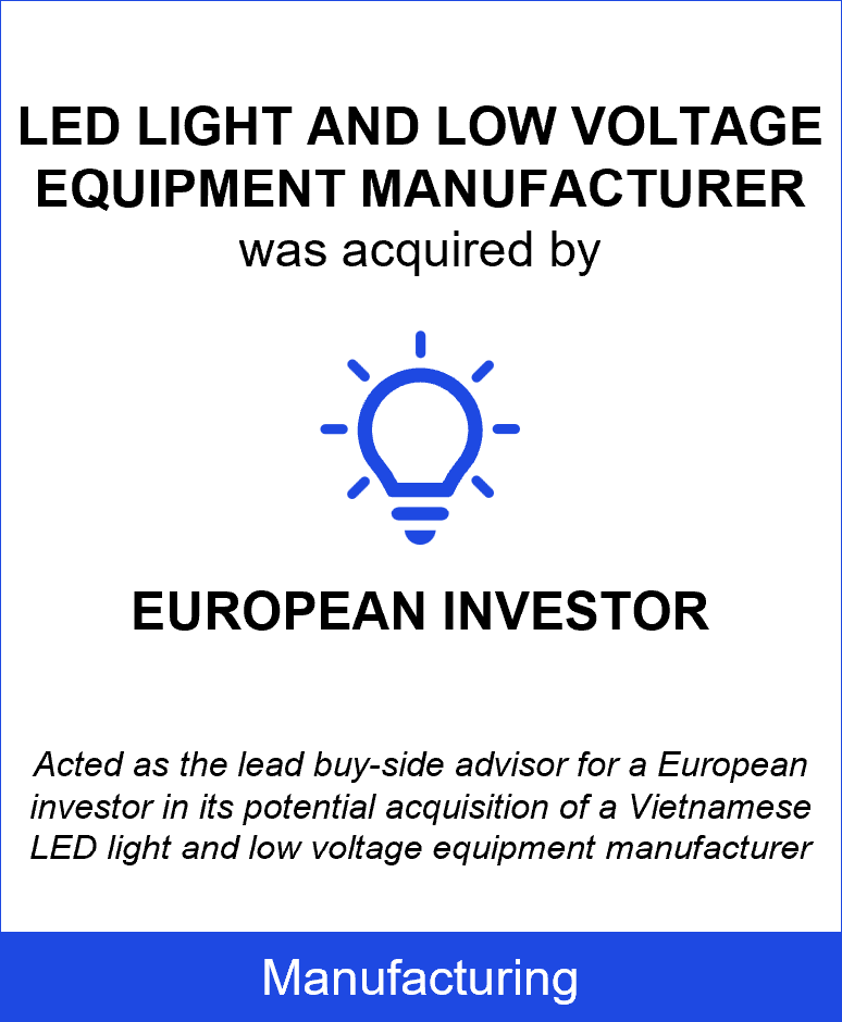 led light and low voltage equipment manufacturer acquired by european investor