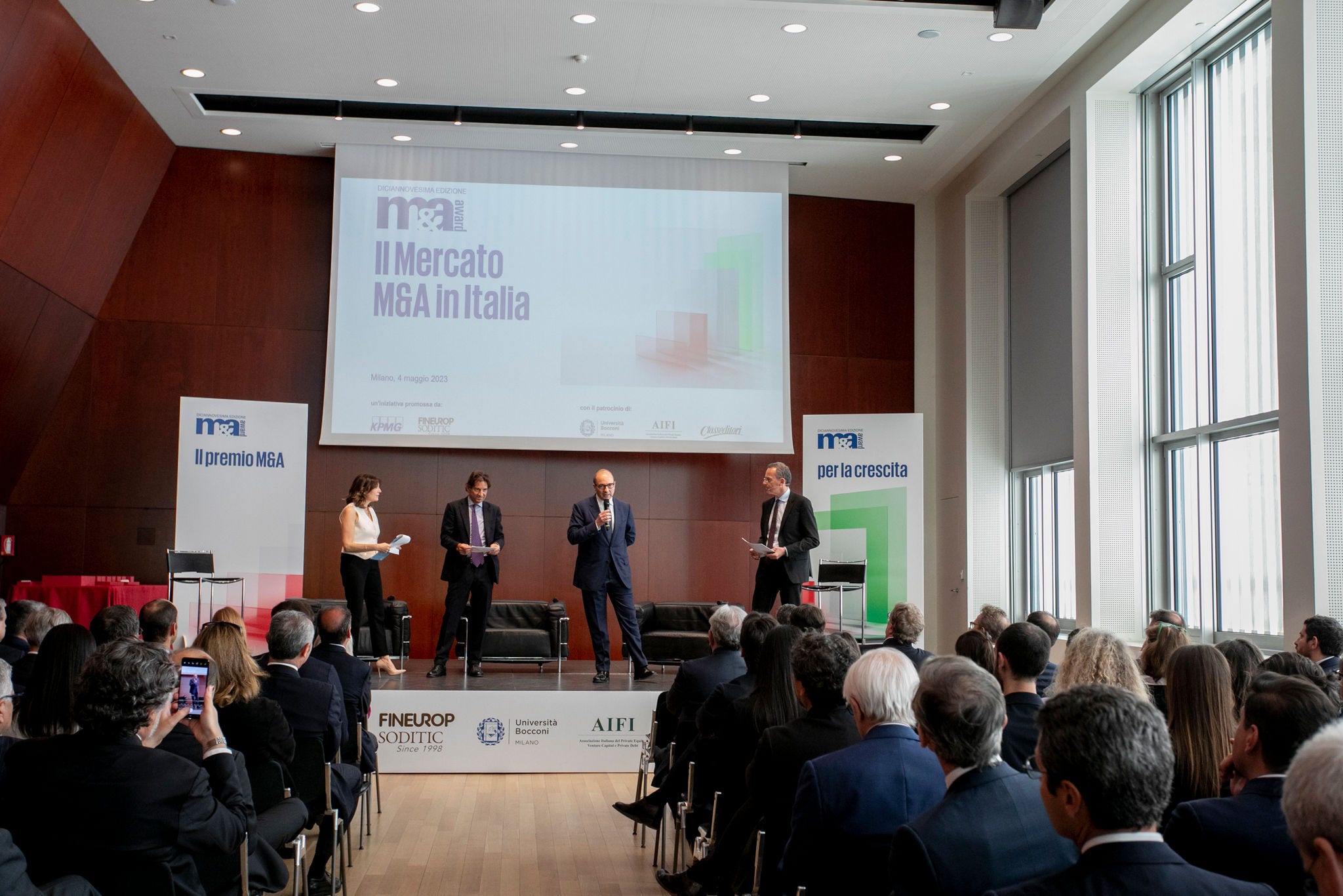 Da sinistra: Jole Saggese, Eugenio Morpurgo, Max Fiani e Andrea Cabrini