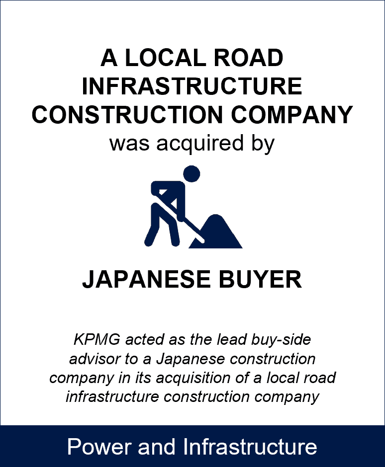 local road infrastructure construction company acquired by japanese buyer