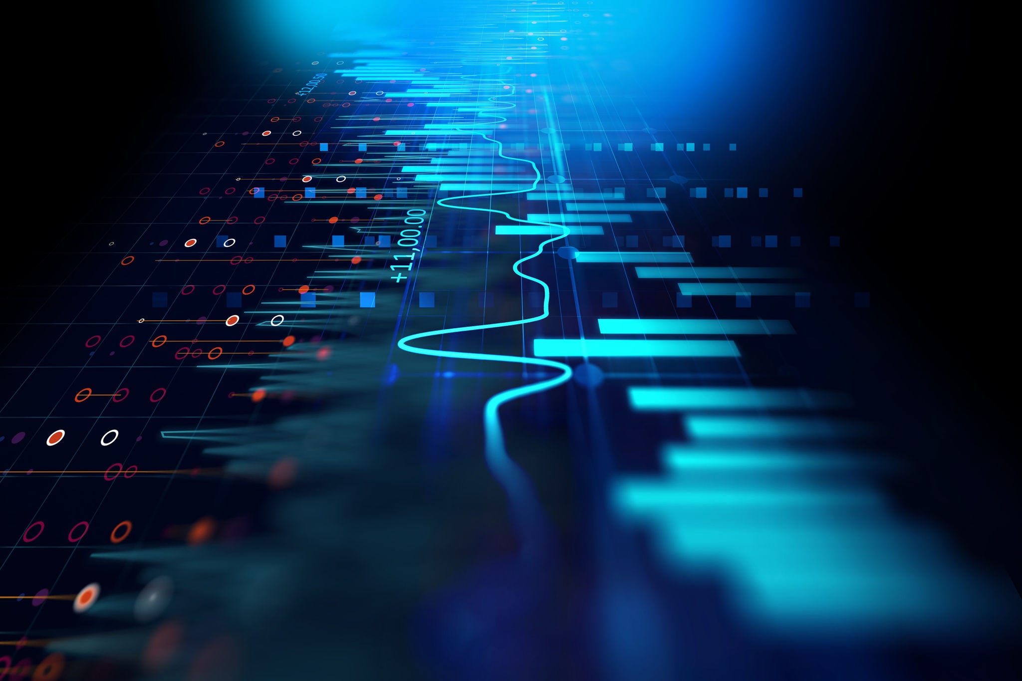 financial graph on technology abstract background represent financial crisis,financial meltdown