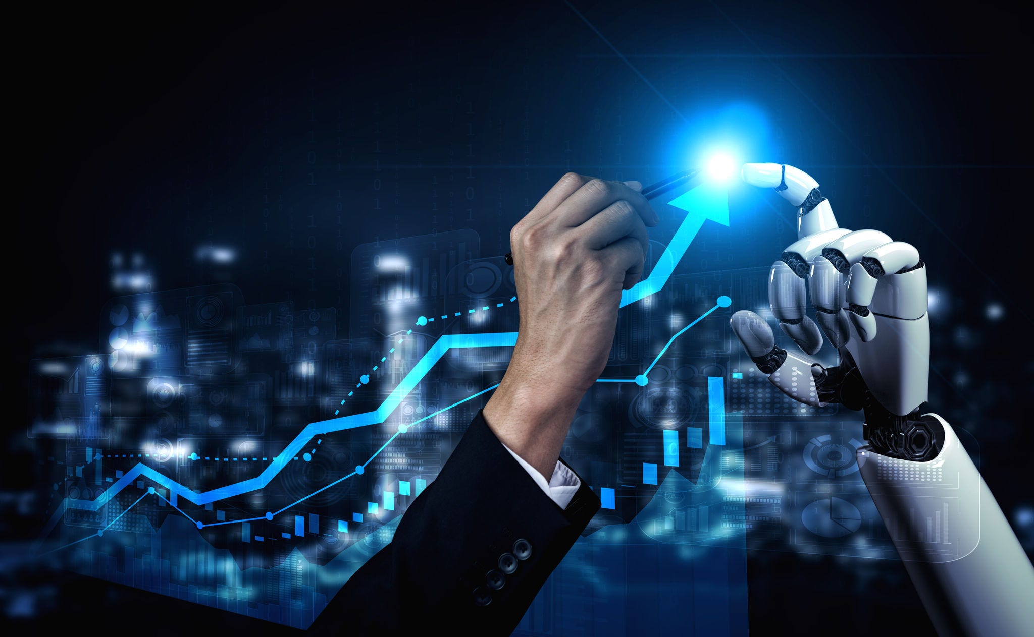 Future artificial intelligence robot and cyborg.