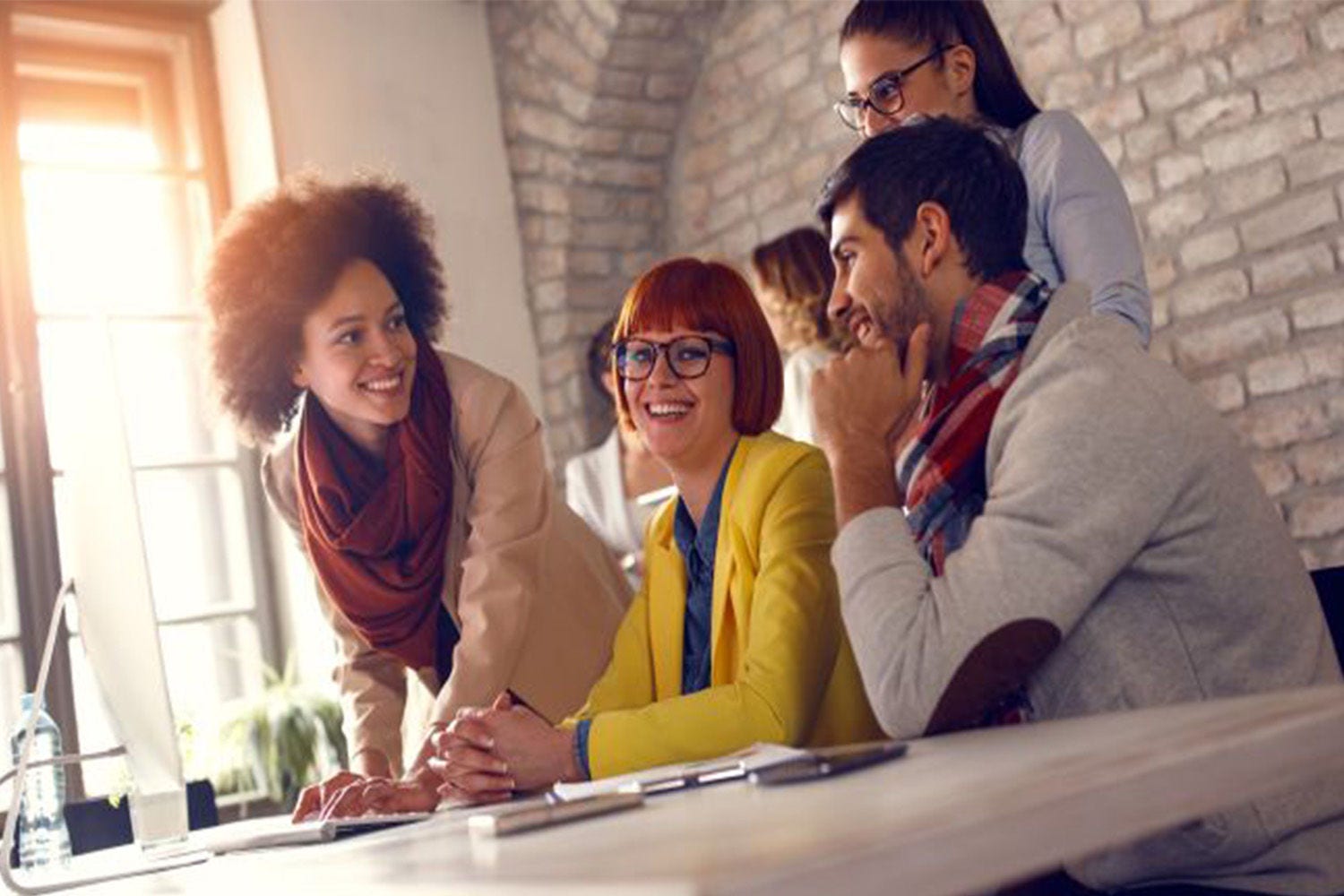 Team working together at a desk