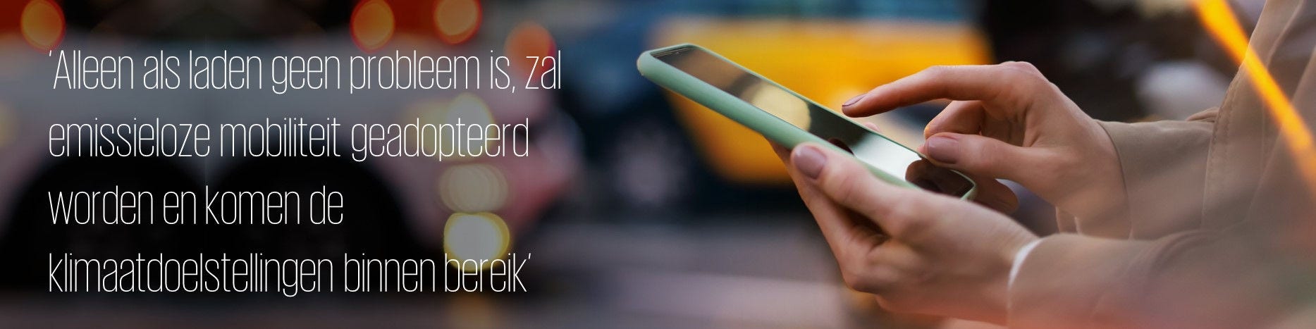 Smartphone in front of traffic