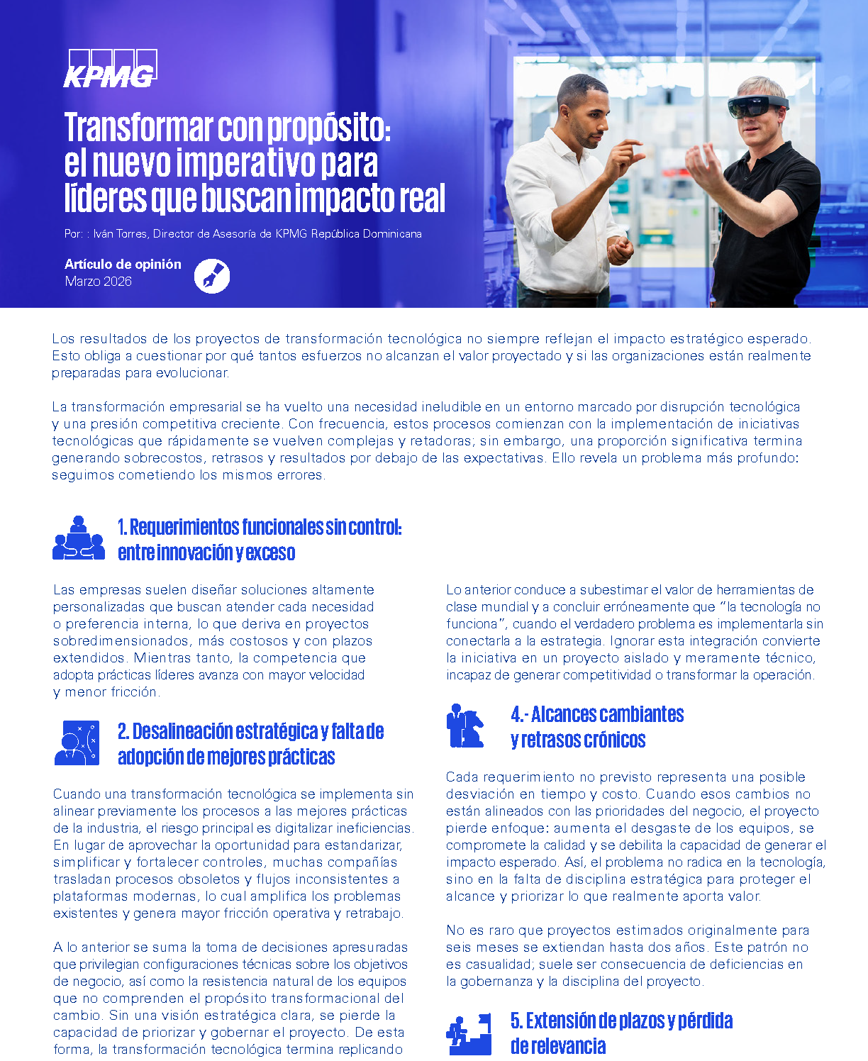 Transformar con propósito: el nuevo imperativo para líderes que buscan impacto real