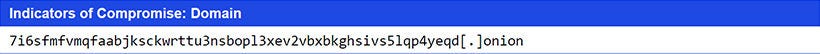 Japanese alt text: Indicators of Compromise: Domain