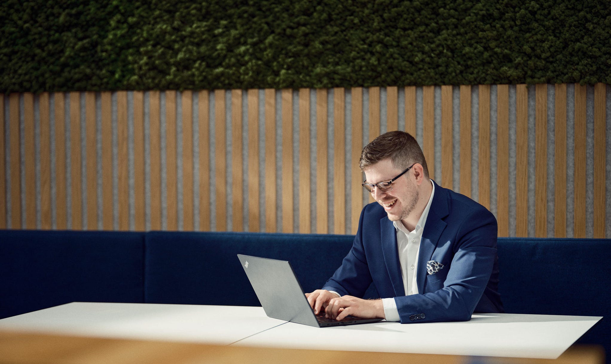 Employee working on computer