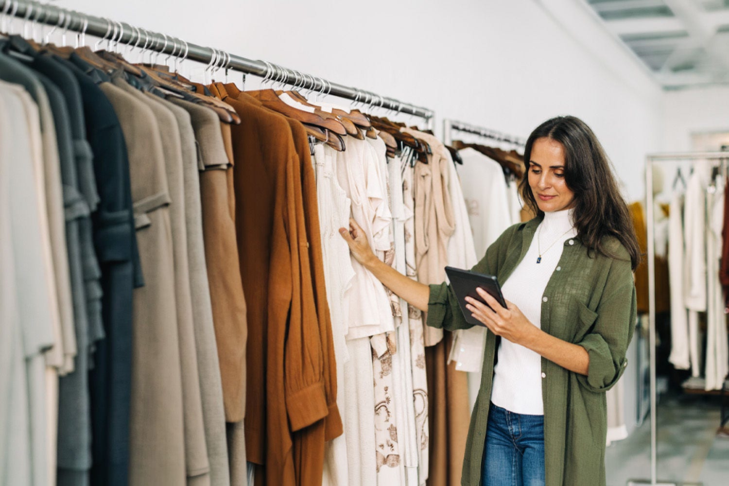 women looking at her phone