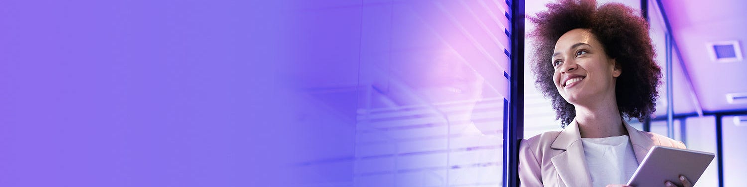 woman holding a tablet