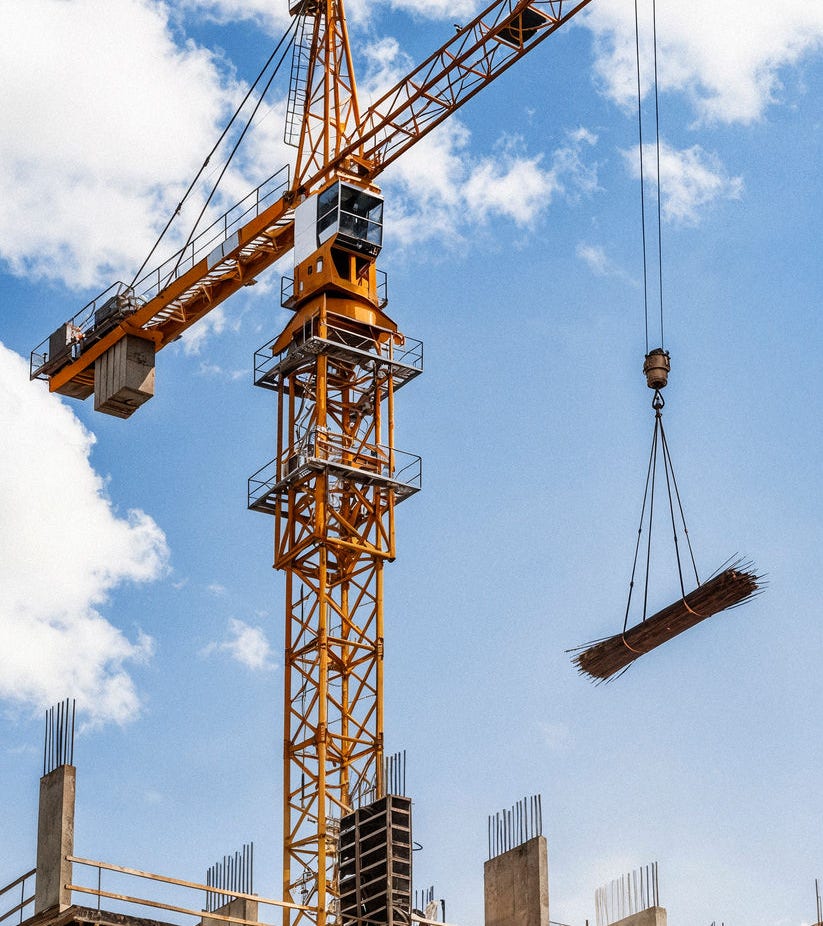 construction site with crane
