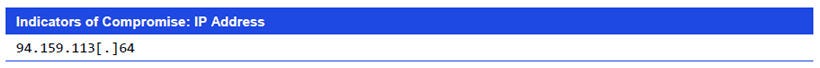 Japanese alt text: Indicators of Compromise: IP Address