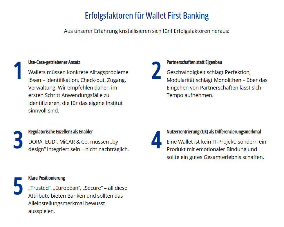 Erfolgsfaktoren für Wallet First Banking