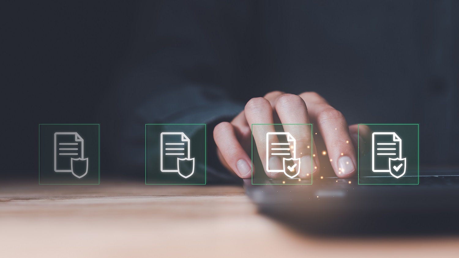 Businessman checking the steps through document with a list of checkboxes , regulations,Concepts of practices and policies ,Rules and policies ,Terms and conditions ,corporate governance documents
