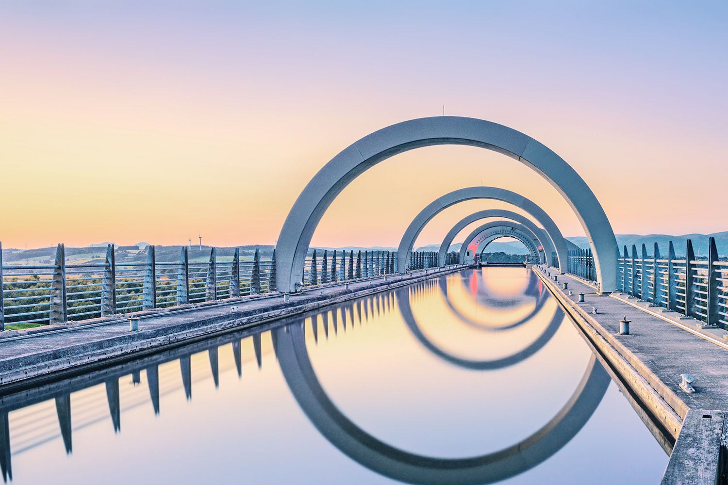 Falkirk wheel sunset