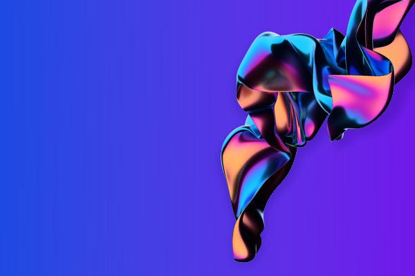 Abstract multicolor metallic shape