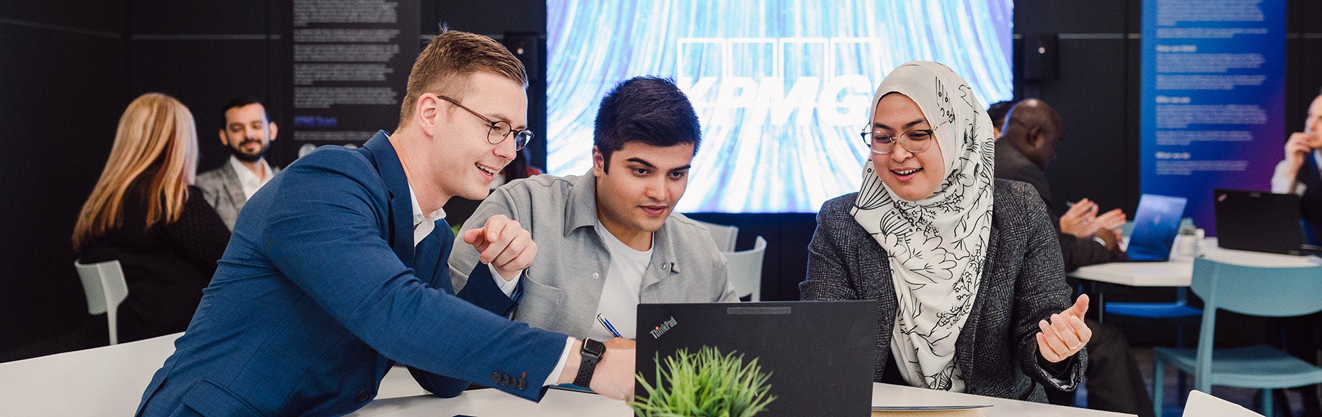 Coworkers at a conference