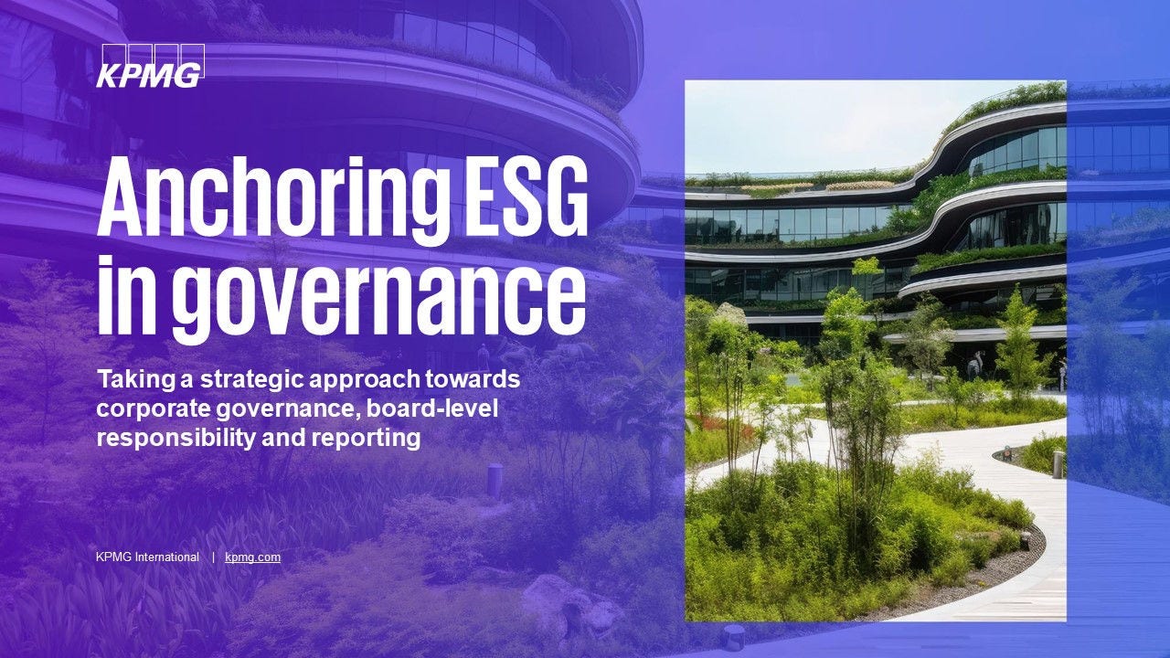 Anchoring ESG in governance
