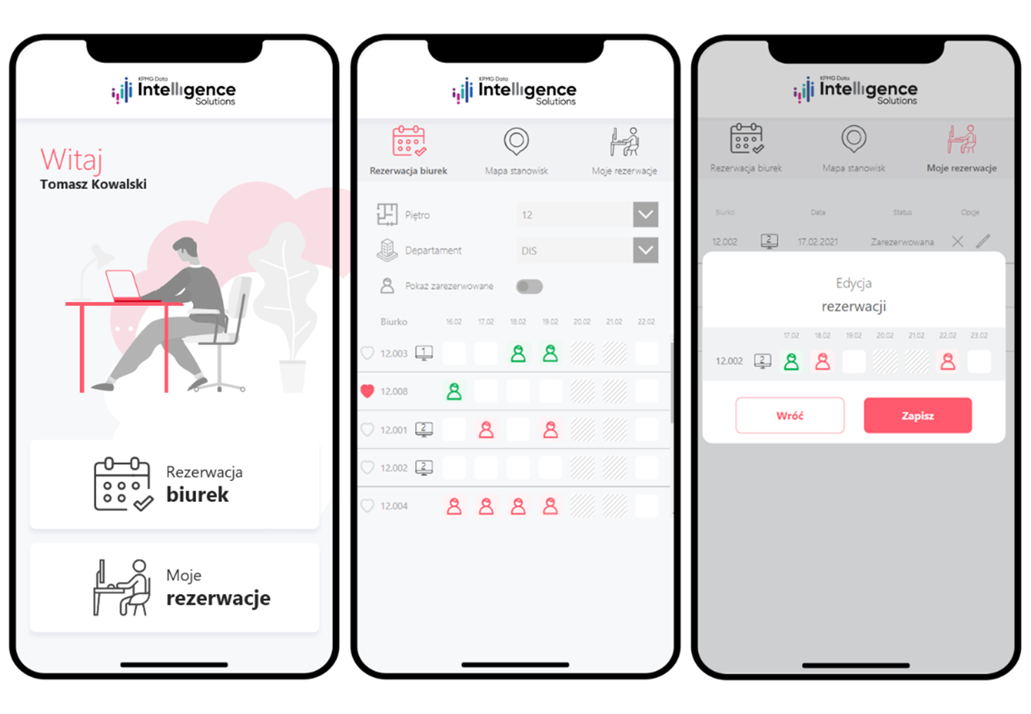 Przykład aplikacji do rezerwacji biurek, stworzonej przy pomocy technologii Microsoft Power Platform