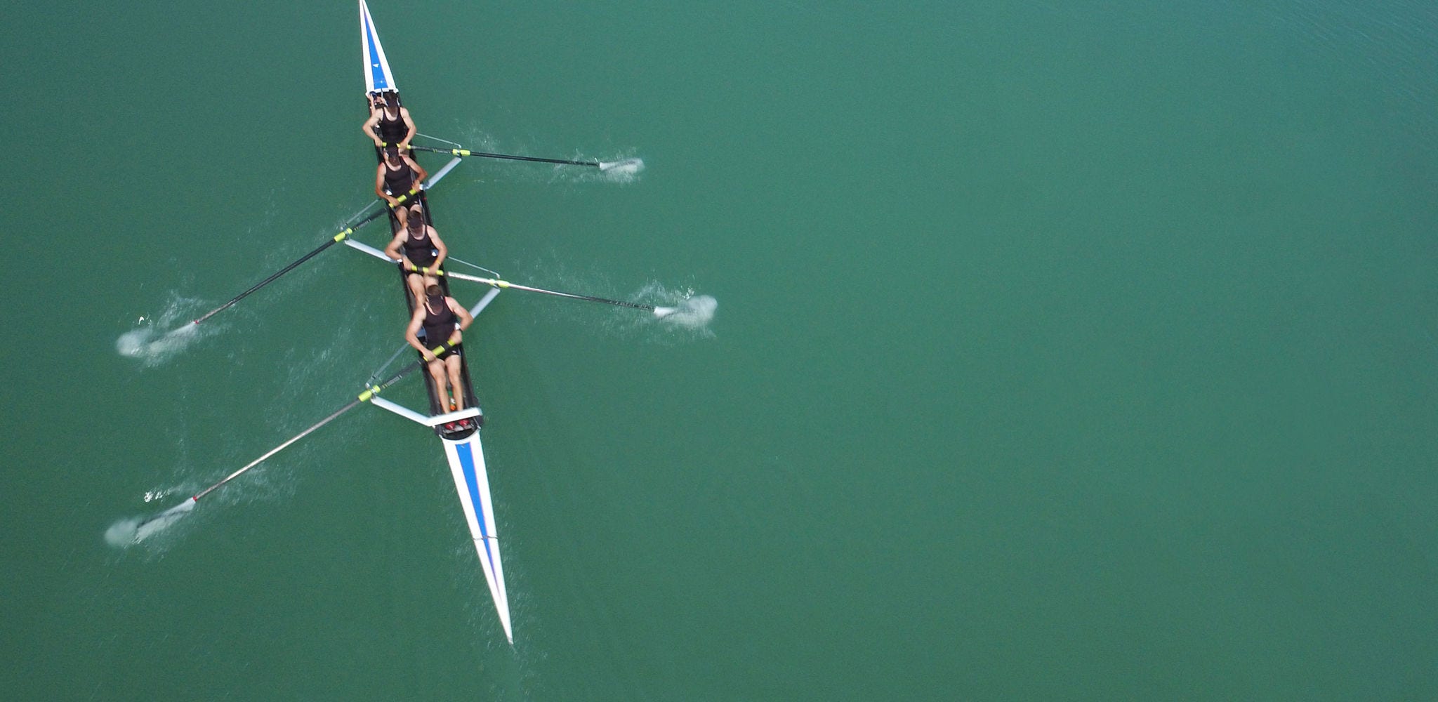 top view of rowing