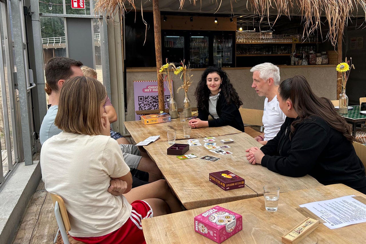 People sitting together at a table