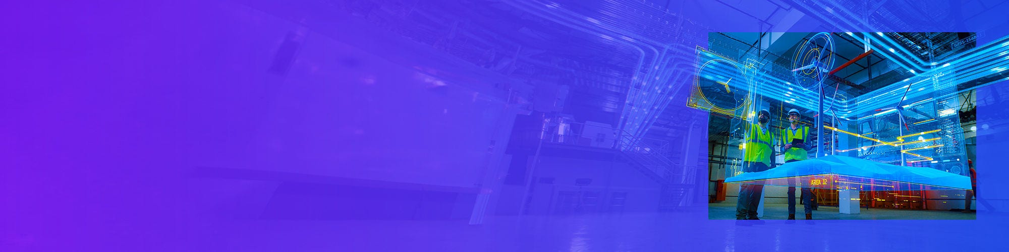 Two workers in factory