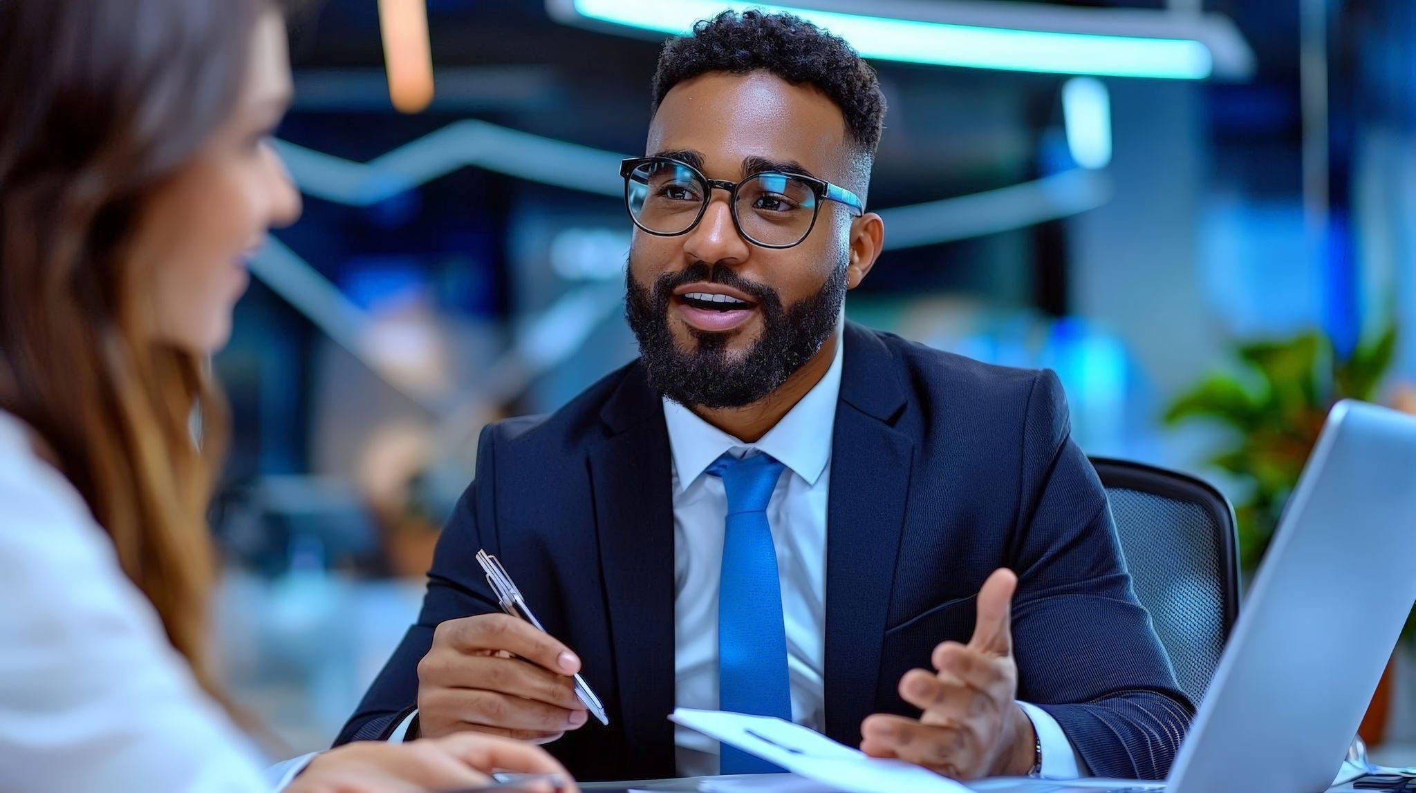 Diverse group of people negotiating in a formal office space, with laptops and documents, business discussion, team-based negotiation, ultra sharp and clear bright, ultra high resolution 8K UHD