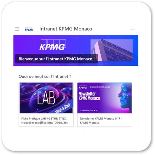 KPMG Monaco lance son Intranet et sa plateforme IA interne suite au partenariat mondial KPMG x Microsoft.