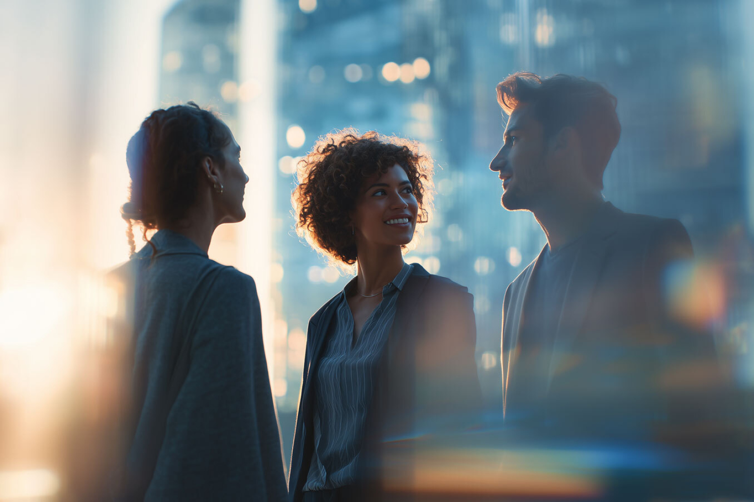 group of people talking